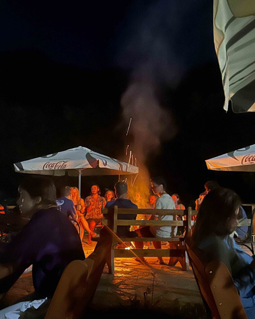 Bonfire and evening atmosphere at Guesthouse Dreni in Theth