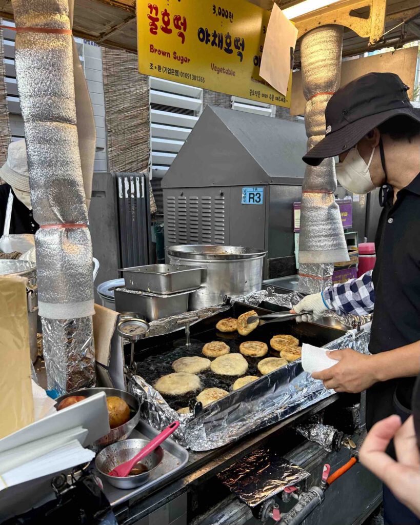 Korean street food vendor at Namdaemun Market Seoul