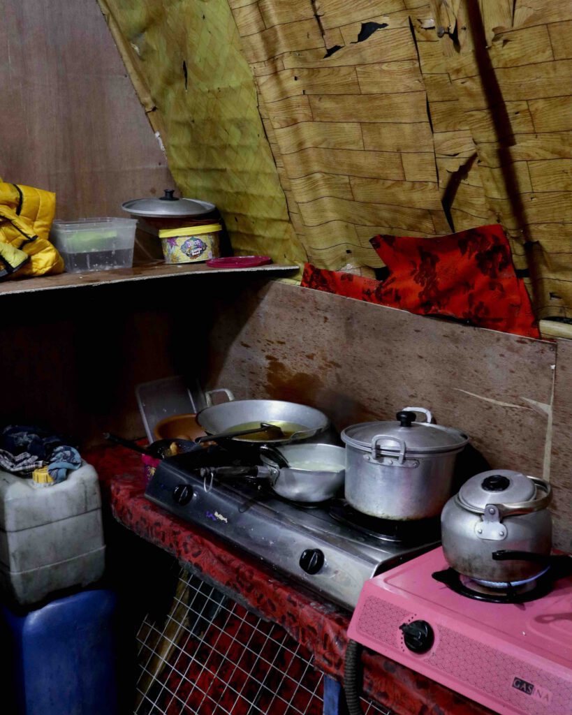 Cooking station at mount Bromo sunrise viewpoint warming hut during the East Java 3D2N tour Indonesia