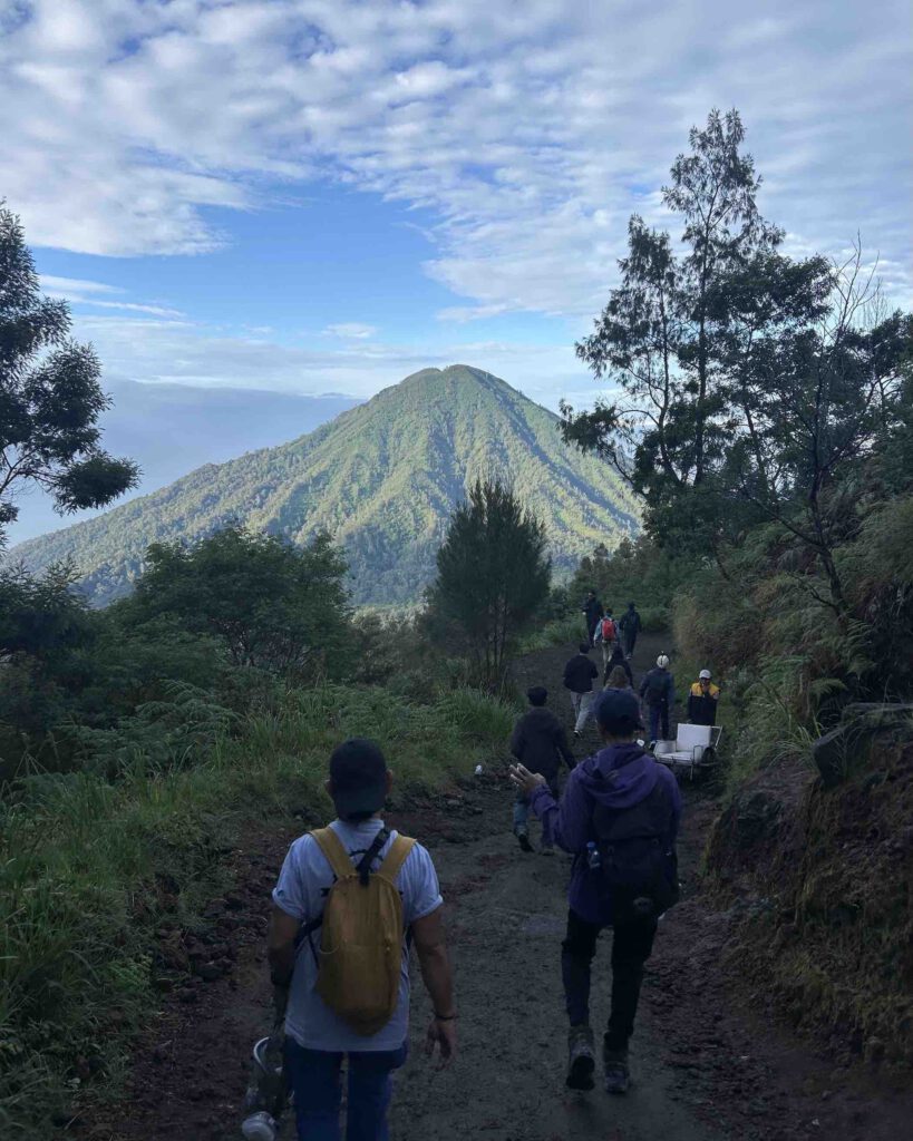 View hiking down from Mount Ijen East Java Indonesia with Mador Hostel Malang