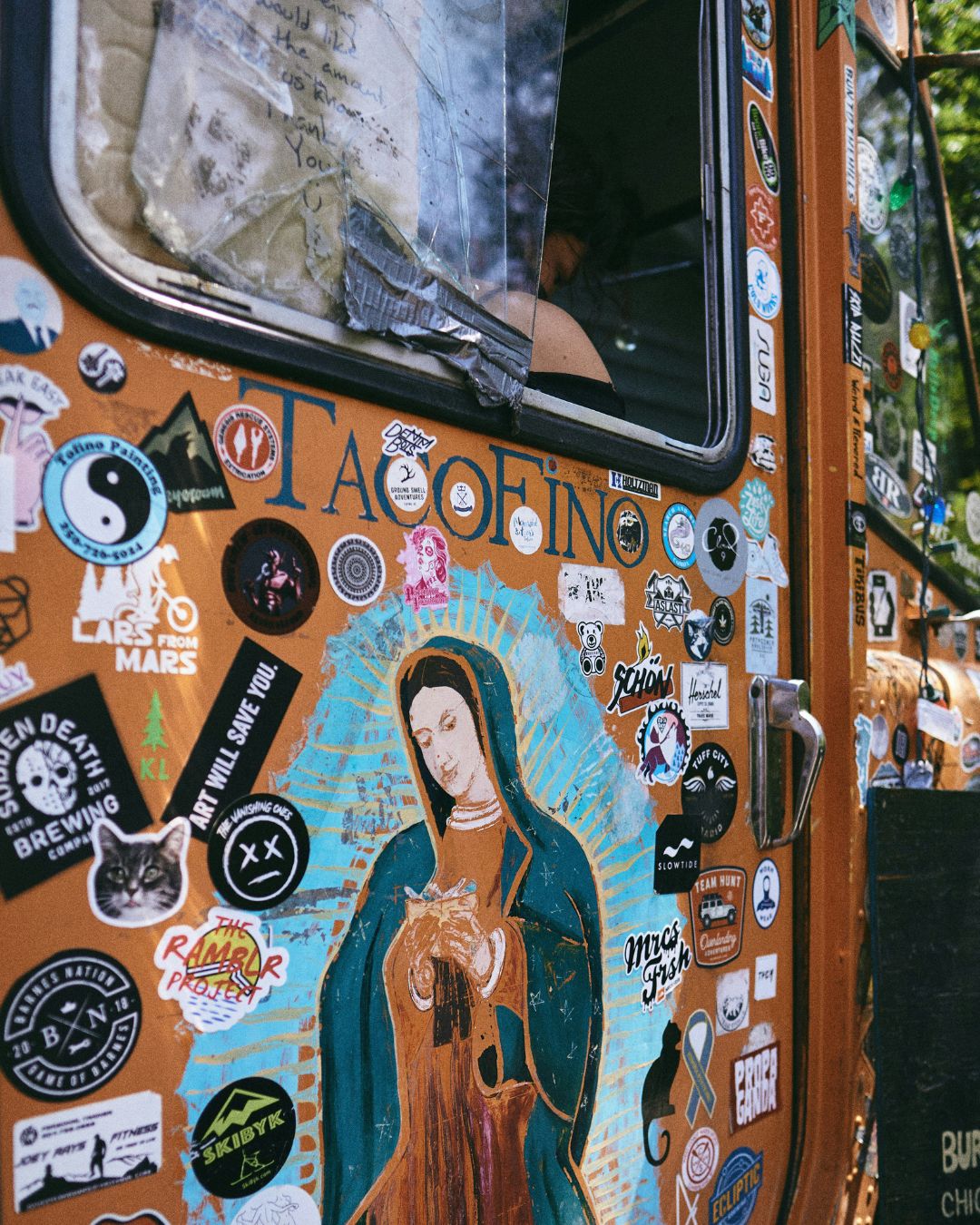 Tacofino food truck in Tofino British Columbia in spring