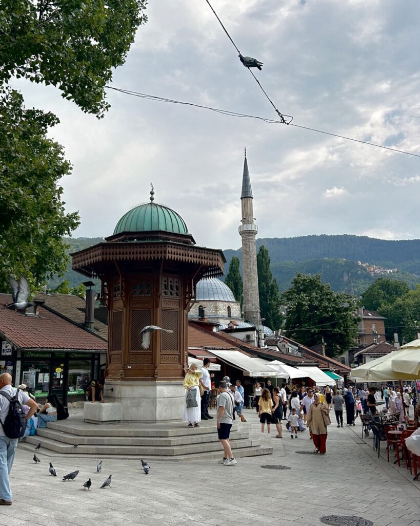 Baščaršija Old Town sqaure in Sarajevo