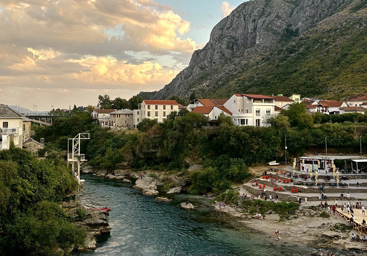 View over Mostar's Old Town and the Neretva River