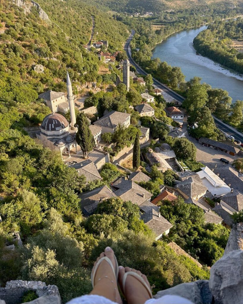 Panoramic view of Počitelj, Bosnia and Herzegovina