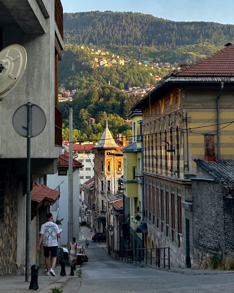 Sarajevo surrounded by green hills
