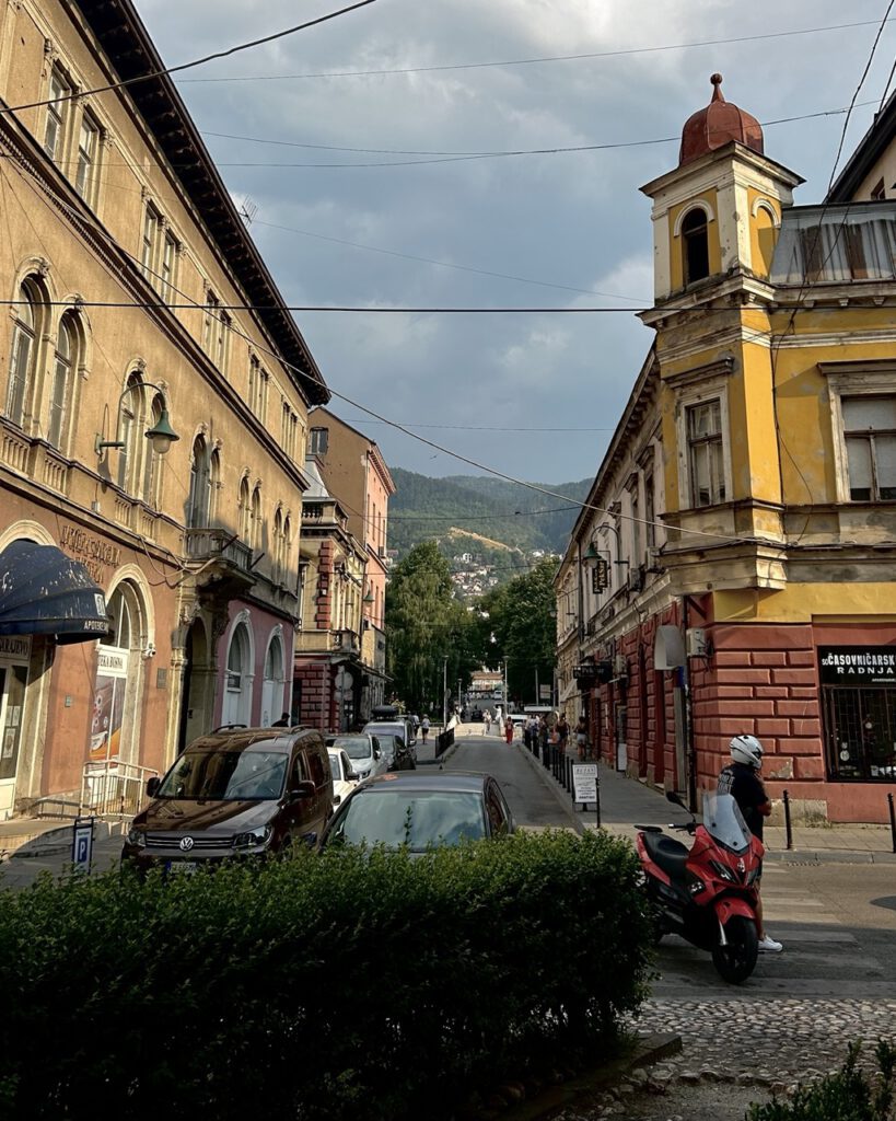 Historic street in Sarajevo Old Town