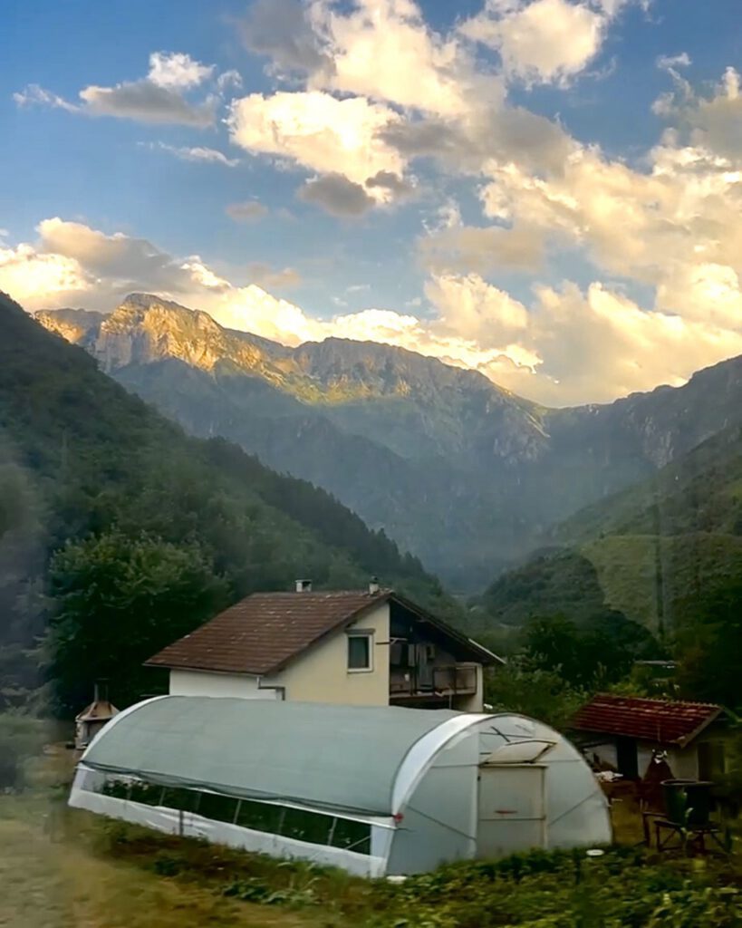 Mountain landscape on the scenic train from Sarajevo to Mostar