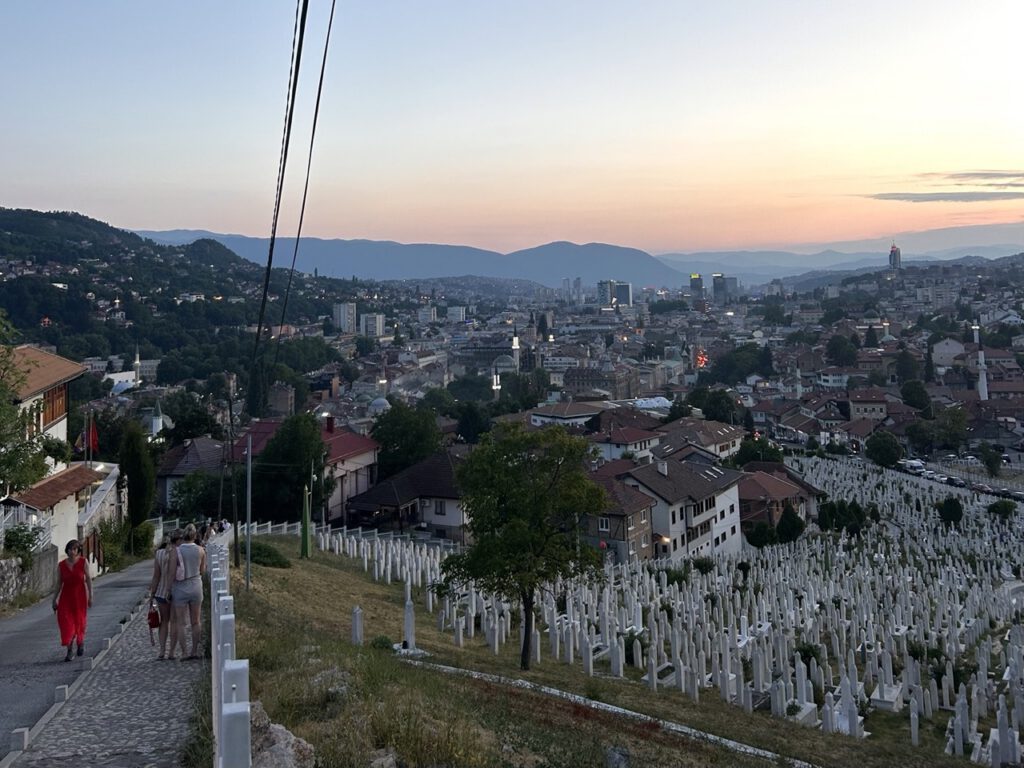 Sunset view over Sarajevo from the Yellow Fortress