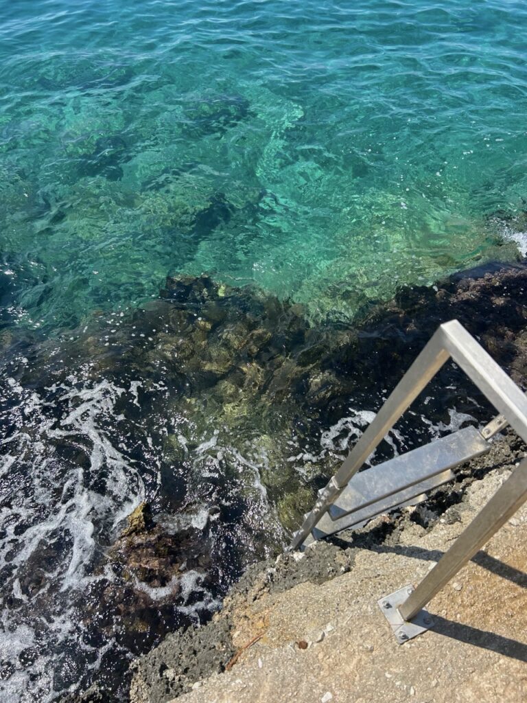 Private water access at The Sea Cave Camping in Himarë, Albania.