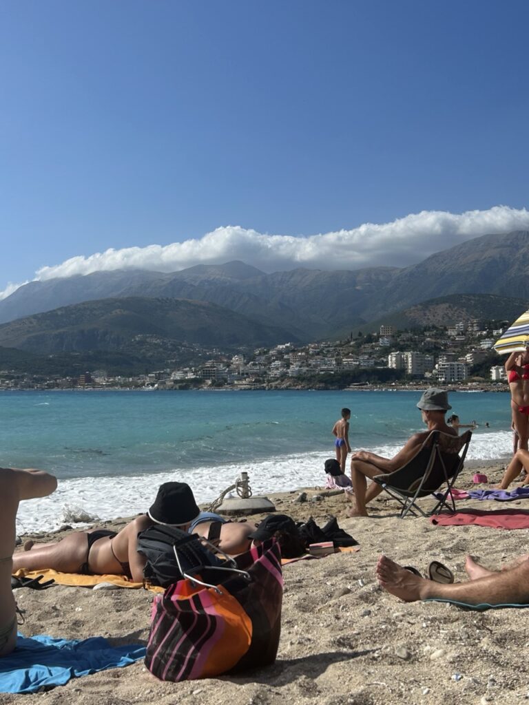 Beach in Himarë on the Albanian Riviera